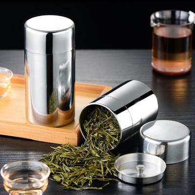 Tragbare Edelstahl-Teedose Große Kapazität 400ml/550ml Versiegelte Teedose Feuchtigkeitsgeschütztes Teeglas für Zuhause & Reisen