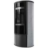 Wood burning steel stove KRATKI ERIK Ø 150 5,5 kW decorative ceramics GRAY SATIN black thermotec self closing door