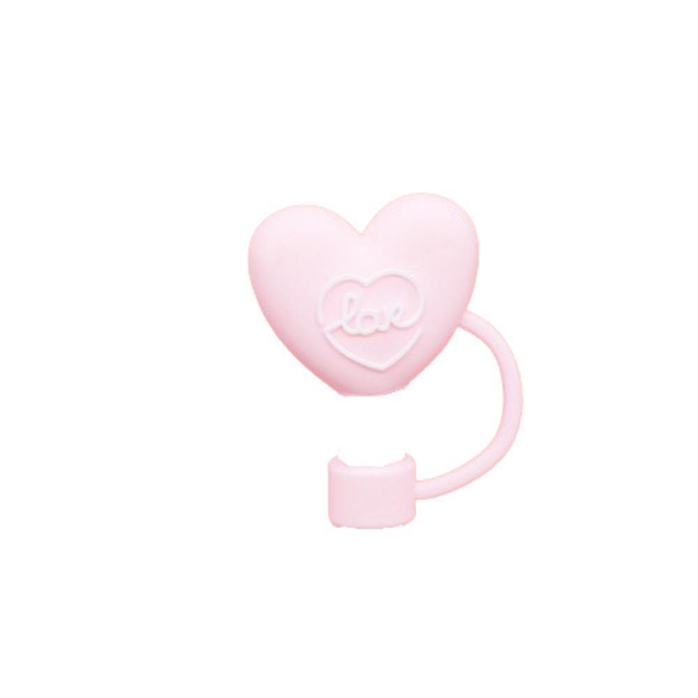 Dust-Proof Straw Toppers Silicone Straw Tip Cup Accessories Hearts Straw Cover Wedding Party