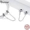 Bamoer 925 Silver Vintage Vine Pattern Safety Chain with Silicone Stopper for Original Charms Bracelet SCC1546