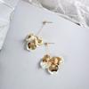 Elegant Trendy Korean Hanging Petals Flower Stud Earrings Dangle Earrings Drop Earrings Jewelry