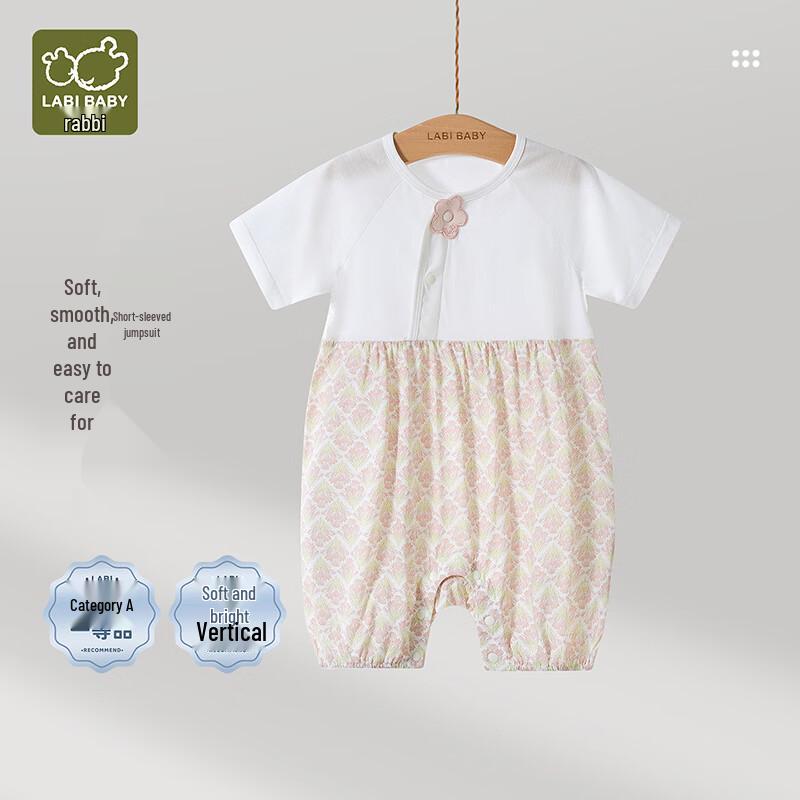 Baby Girl s Floral Short-Sleeve Cotton Romper 66