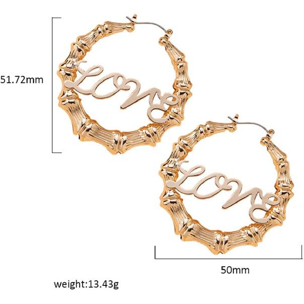 Bamboo Earrings Love Earrings Bamboo Earrings for Women 90s Gold Hoop Earrings Chunky Gold Hoop Earrings Big Hoop Earrings for Women Earrings Cute