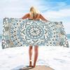 Extra Large Thick Beach Blanket with Black  White Floral Bohemian Print, Super Soft Durable Portable Suitable for Beach Towels