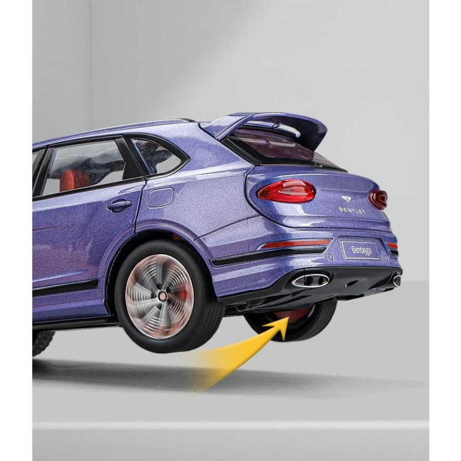 1/24 Bentayga SUV Slitinové auto Odlitky a Hračky Vozidla Model auta Zvuk a Světlo Zpětný chod Autíčka pro Děti Dárky