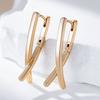 Fashion Glossy V Shape Dangle Earrings For Women Simple  Rose Gold Color Earrings High Quality Daily Fine Jewelry