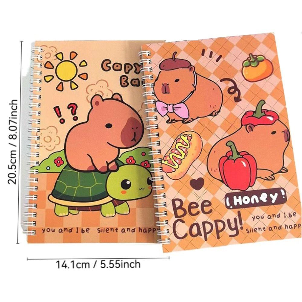 4PCS Anime Capybara Notebook Thickened School Supplies Creative Diary Notebook