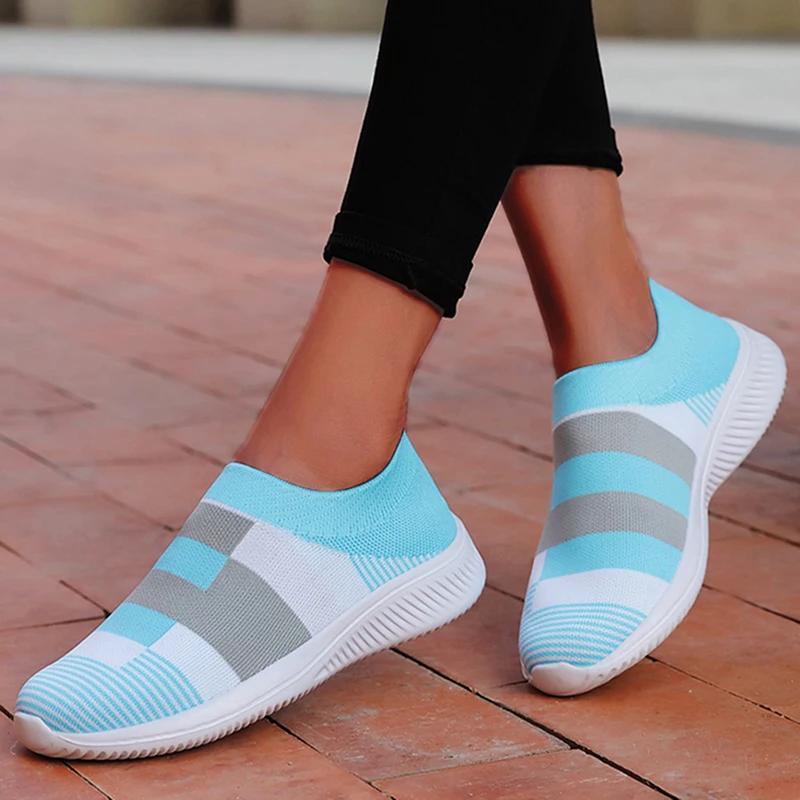 Fashion Fashion Women Sneakers Flat Shoes Woman Vulcanized Sneaker Women Slip On Sock Shoes Plus Size Women's Sneaker Zapatos De Mujer