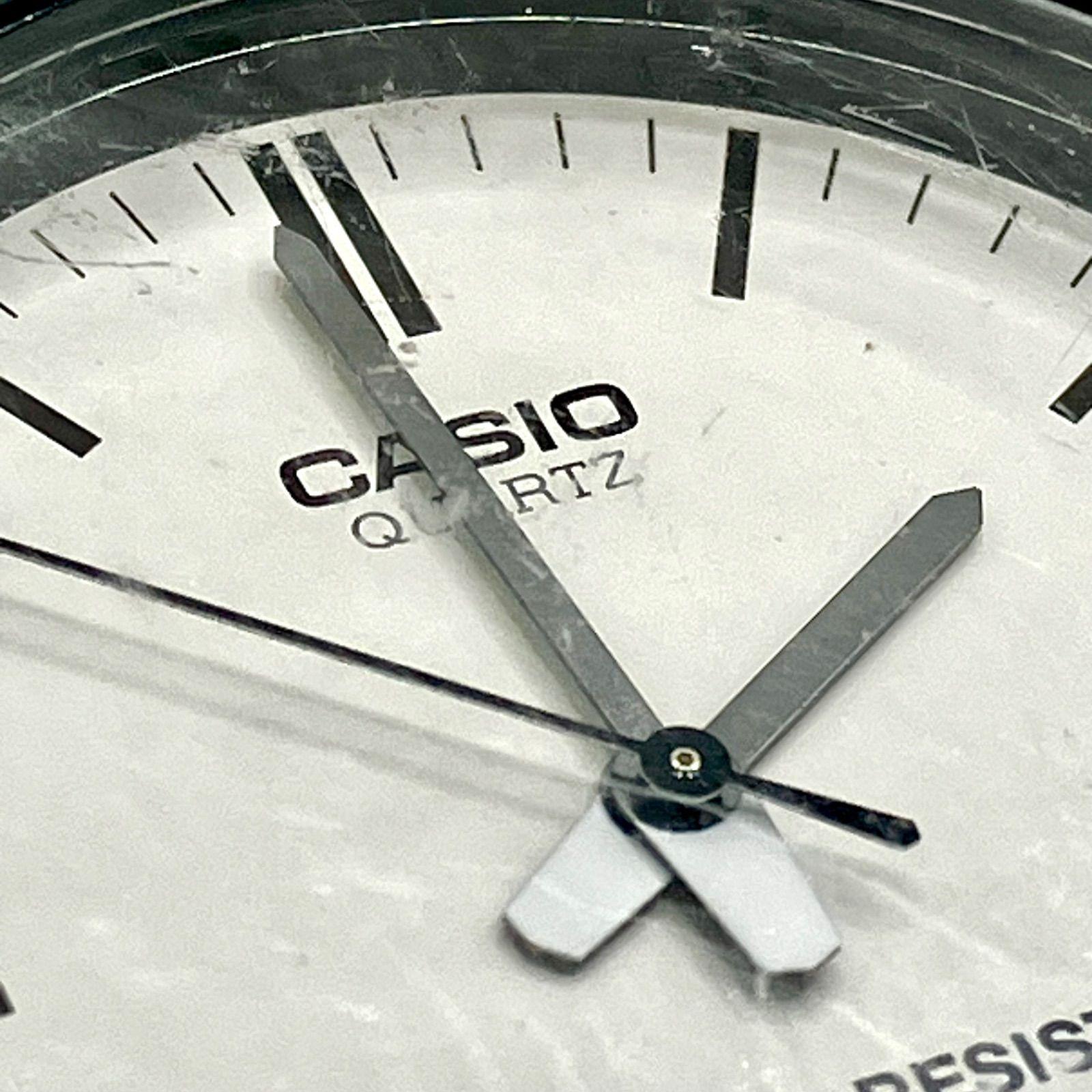 [Простой аналоговый CASIO] Стандартные аналоговые часы Простой — лучший дизайн Большой циферблат Дешевый чип Casio Casio Черно-белый (АЯ)