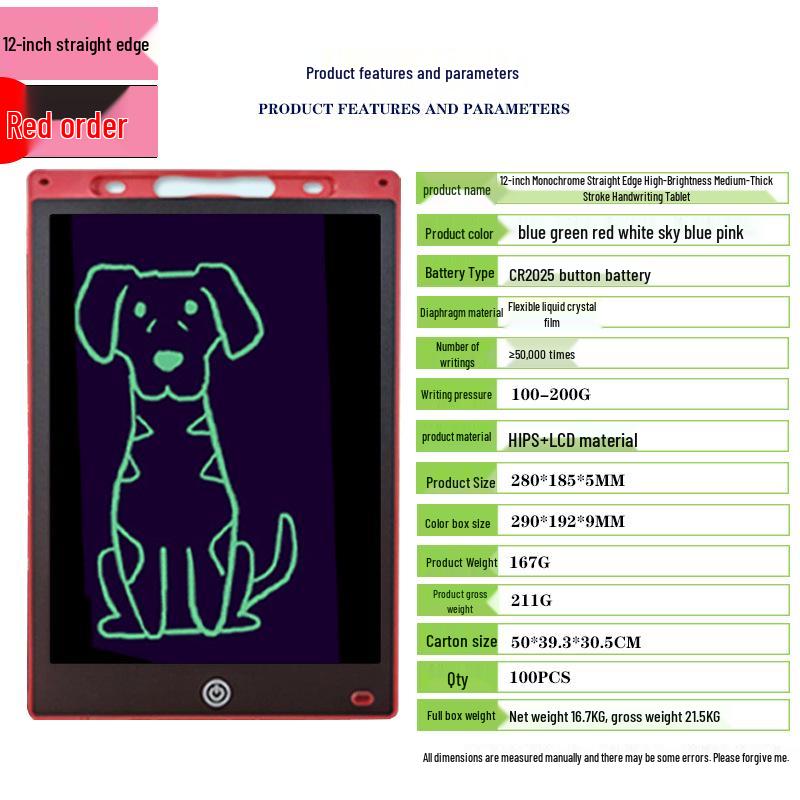 Kids' LCD Drawing Tablet - 6.5/8.5/10/12 Inch with One-Click Clear Screen