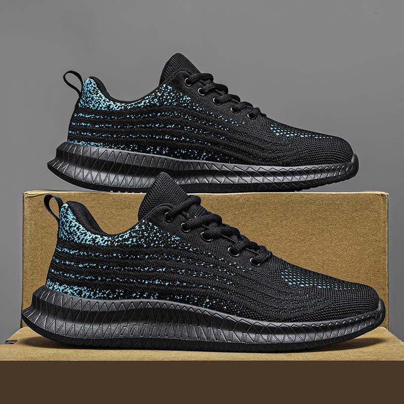 

Мужские горячо продаваемые вулканизированные туфли Легкие дышащие кроссовки Сетчатые вязаные для ходьбы на шнуровке Мужские повседневные теннисные туфли 39