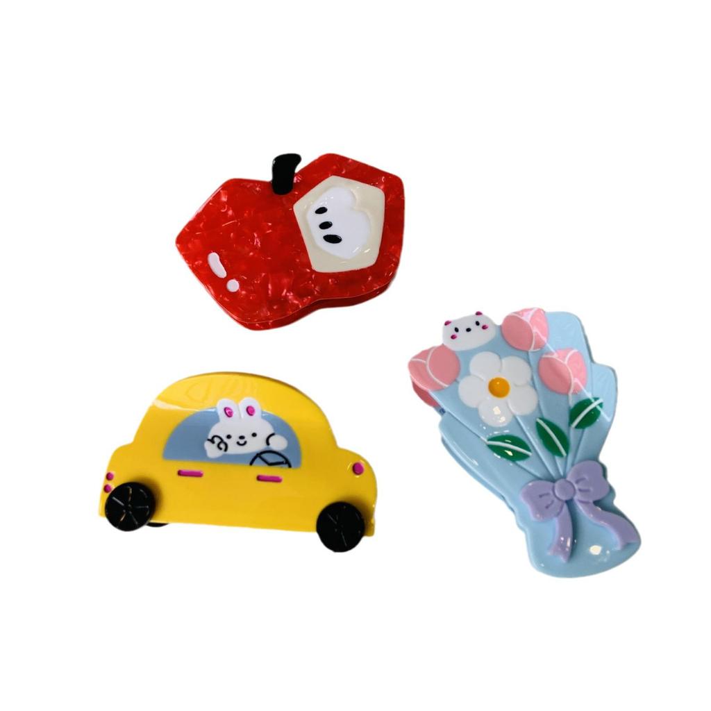 Cute Apple Bouquet Hair Clip - Large Fruit Acetic Acid Claw for Updo or Shark Clip Styles