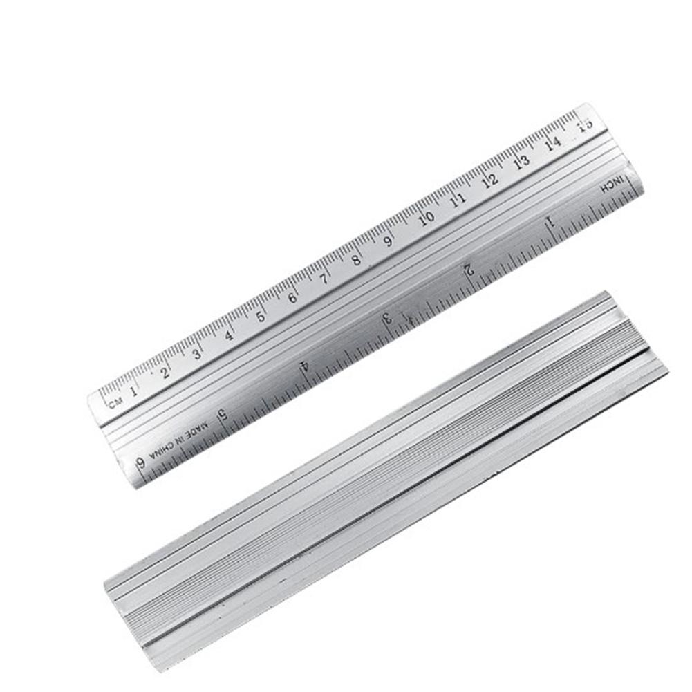 Ruler Aluminum Alloy Dual Scale Straight Ruler 1Pc