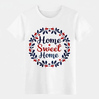 Home Sweet Home USA Pride Family T-Shirt for Patriotic Events Patriotic Gift