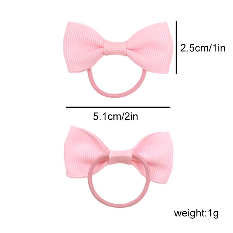 2-Inch Solid Color Bow Hair Tie for Girls - Grosgrain Ribbon Rubber Band