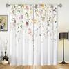 Pink Flower Floral Leaf Girl 2Pcs Kids Window Curtain Blinds For Children's Bedroom Living Room Bathroom Kicthen Door Home Decor