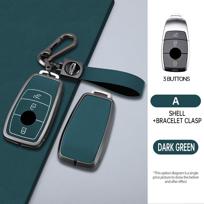 Styling Mouldings 3/4 Button Zinc Alloy Key Fob Cover Case For 2019 2020 Mercedes-Benz A220 E63S AMG E-Class GLE 350 4MATIC E300