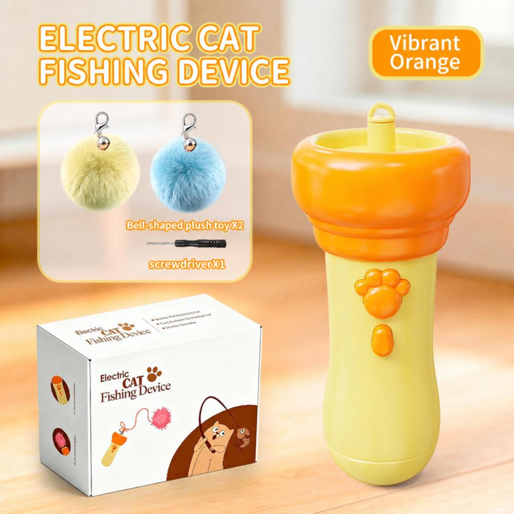 with Retractable Rope Electric Cat Teaser Wand Cat Teaser Launcher Toy Multi Cat Households