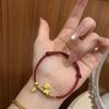 Zodiac Horse Red String Bracelet with Gold Bead & Horse Pendant - Lucky Birth Year Gift for Women