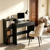 Desk with storage, computer desk with 3 storage shelves and drawer