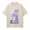 Manga Re ZERO Starting Life in Another World Emilia Printed Tee Men Women Washed Cotton T-shirt Vintage T Shirt Harajuku Tshirt