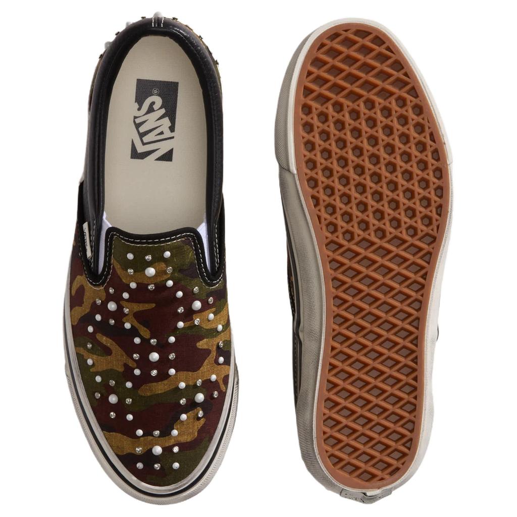 Vans Premium Classic Slip-On Pearlized Pack - Camo Black Men Sneakers White VN000D9PCAK