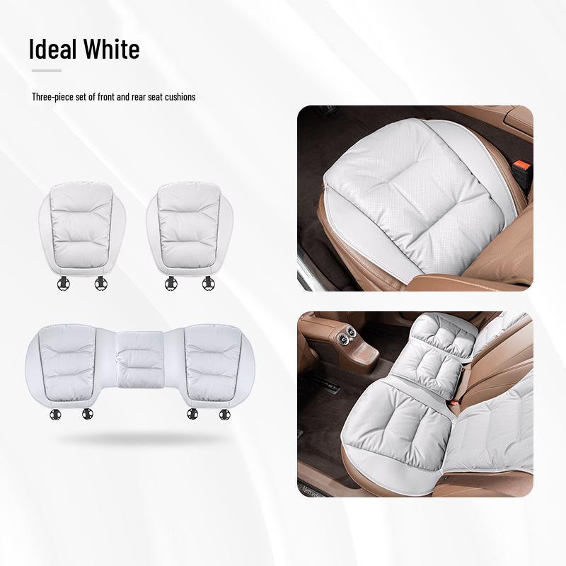 Luxurious Nappa Leather Car Seat Cushions - Thick, Non-Slip, Full Set for Five-Seater Cars