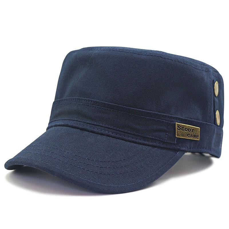 Flat top hat men's spring and autumn large men's hat canvas fashion autumn and winter duck tongue baseball cap