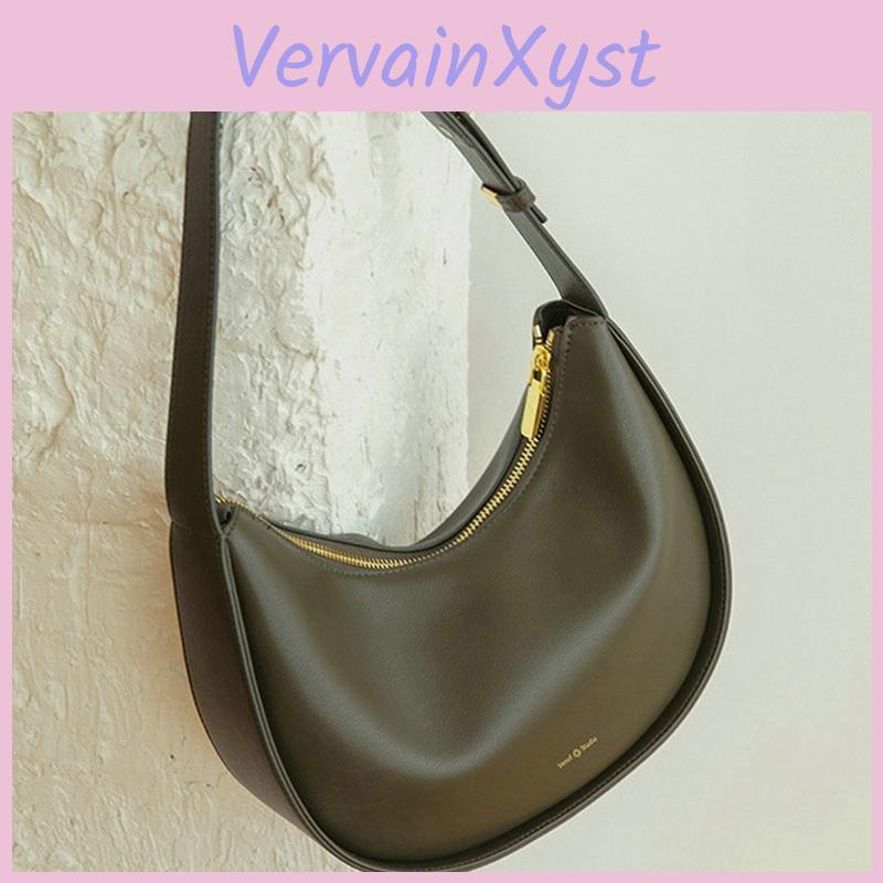Shoulder Leather Brand Womens Soft Crossbody Bag Ladie Cowhide Message Half Moon Tote Bags Luxury Designer Handbags Woman