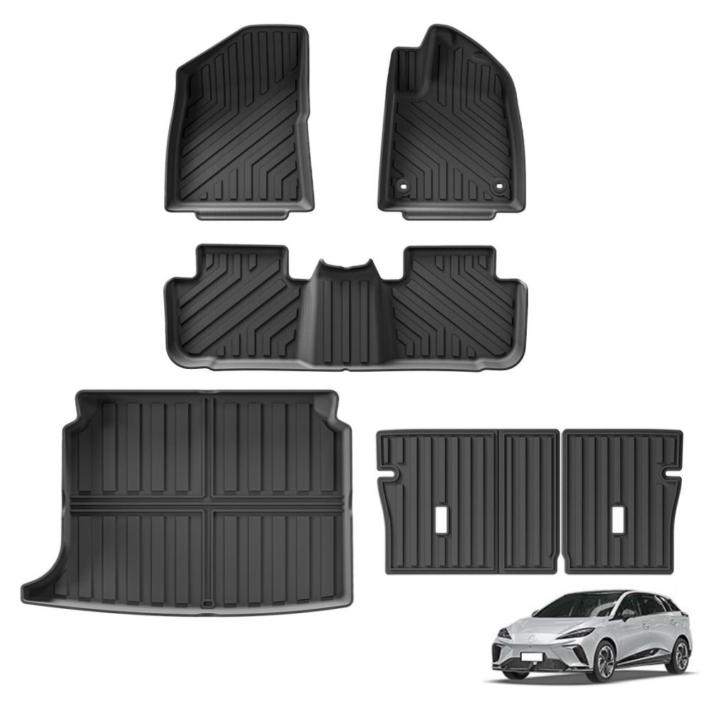 SMABEE RHD for MG 4 MG4 EV 2022-2024 Car Floor Mats Trunk Pad TPE 3D Foot Pad All Weather Right Hand Drive Black