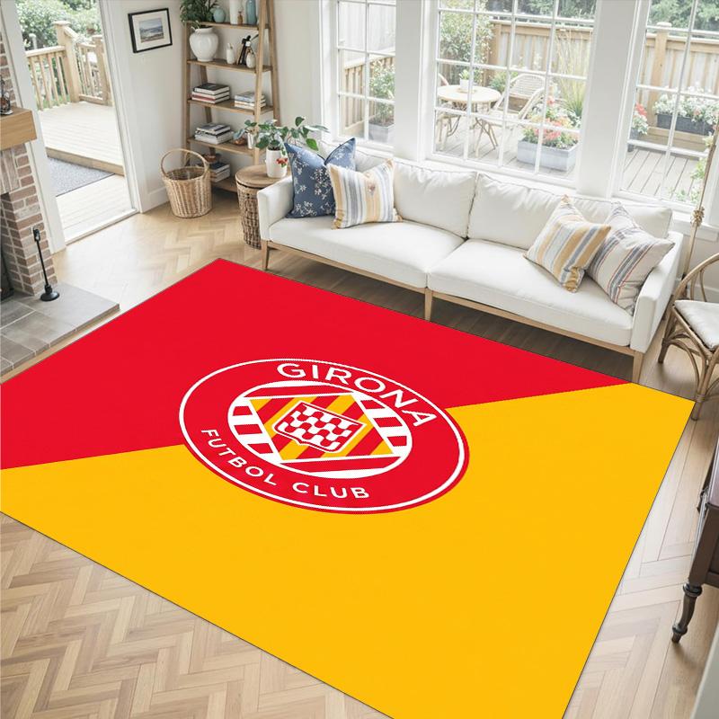 Girona FC Design Crystal Velvet Carpet Cozy Non?Slip Printed Rug For Bedroom Living Room Entrance