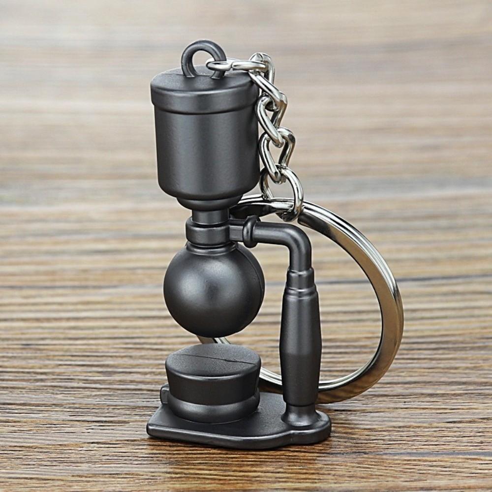 Kreativer 3D Kaffee Schlüsselanhänger Metall Mini Größe Moka Kanne Schlüsselanhänger Barista Schlüsselanhänger Kaffee Liebhaber