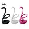 Toothbrush Holder 3D Printed Swan Holder, Bathroom Organizer with Hollow Water-Draining Design, Black White Shape Dual Color, Widened Stable