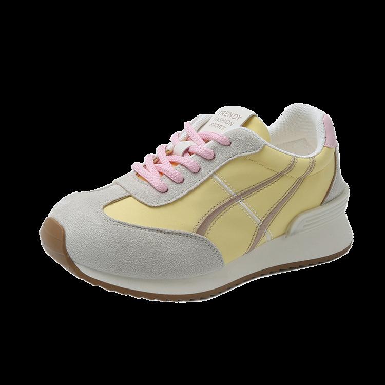 Niche German Training Shoes Women's 2025 Early Spring New Color Matching Fashion Sports Shoes Running Flat Casual Board Shoes Forrest Gump Shoes