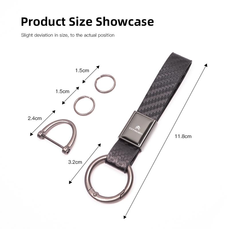 Leather Auto Emblem Keychain High Quality Key Ring For Citroen C3 C5 C5X C4 e-C4 X e-C3 C-Elysee Berlingo C1 C-Crosser C6 C2 AIR