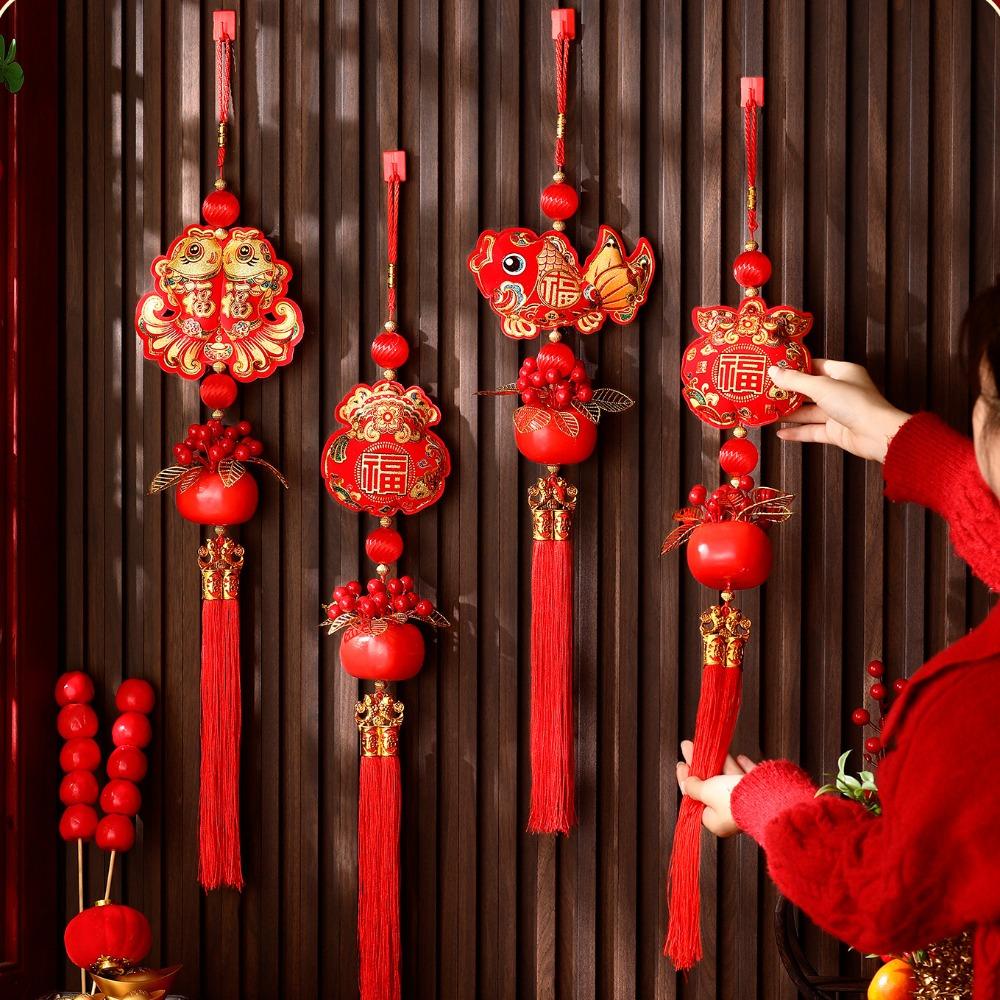 Glückliche Hängeglocke Dekor Rot Glückliche Hängequaste Neu Neues Jahr Anhänger Frühlingsfest