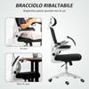 Swivel Office Chair with Adjustable Headrest and Height, Flip-Up Armrests and Tilt, Black