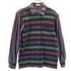 ISSEY SPORT 90s Made In Japan Old Border Pattern Long Sleeve Open Collar Shirt Women Used