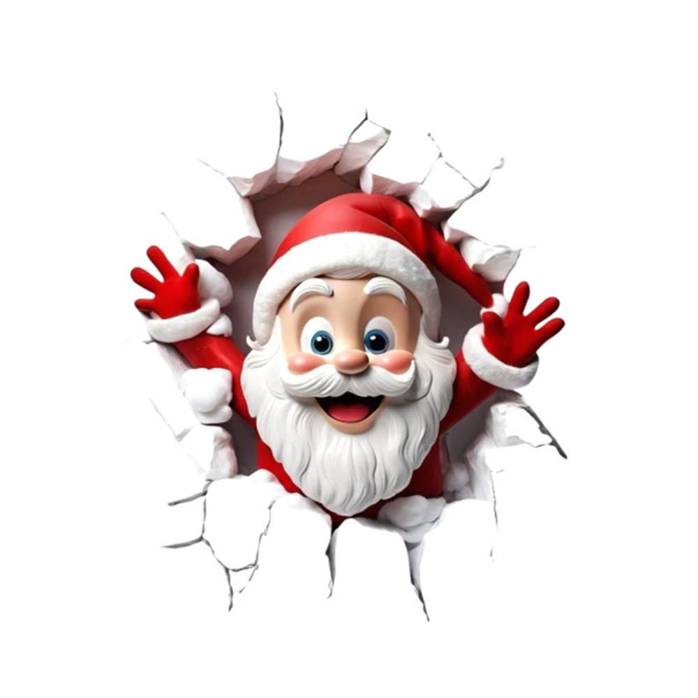 PVC Merry Christmas Decoration Cartoon Decorative Sticker Creative Xmas Sticker  Festival Ornament