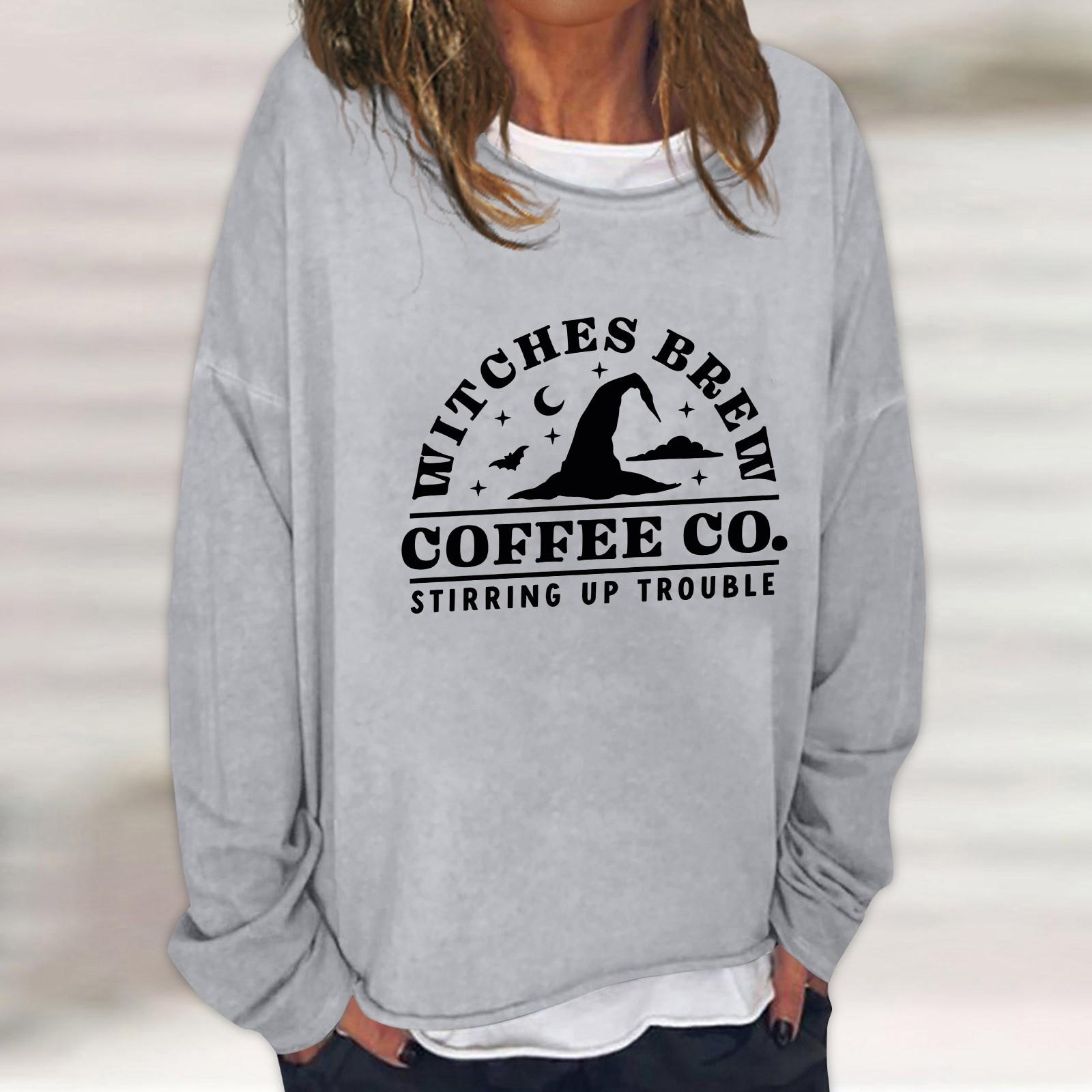 Женская повседневная модная винтажная толстовка с длинным рукавом и круглым вырезом — фото 4