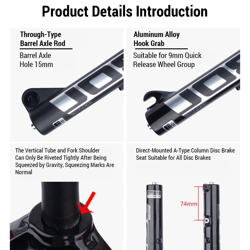 Bicycle Forks High-Performance Bike Suspension Forks - Aluminum Alloy Quick Release/Barrel Axle