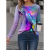 Fashion 3D Print Colorful Graphic Crew Neck Long Sleeve T-Shirt Womens Clothing Casual Clothes Harajuku Female Clothing Pullover