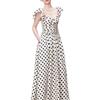 Korean Sweet High-end Polka Dot Dress for Women's Summer New Pleated Waist and Thin Temperament Long Skirt