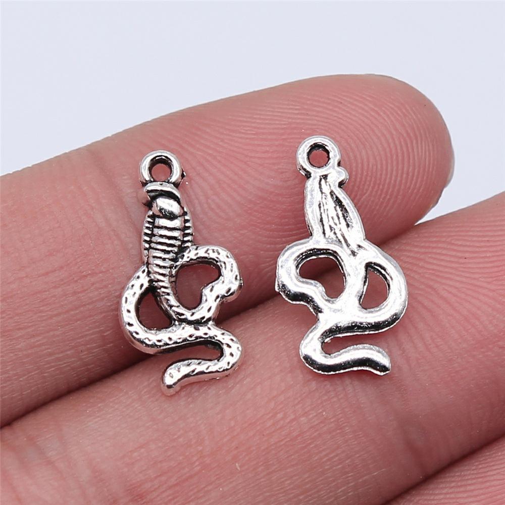 20pcs Animal Snake Charms Cobra Pendant For Jewelry Making DIY Crafts Making Findings Handmade Tibetan Jewelry