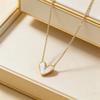 Elegant White Heart Pendant Necklace for Women Zinc Alloy Gold Plated Trendy Fine Chains Fashion Jewelry Gift Kardiya