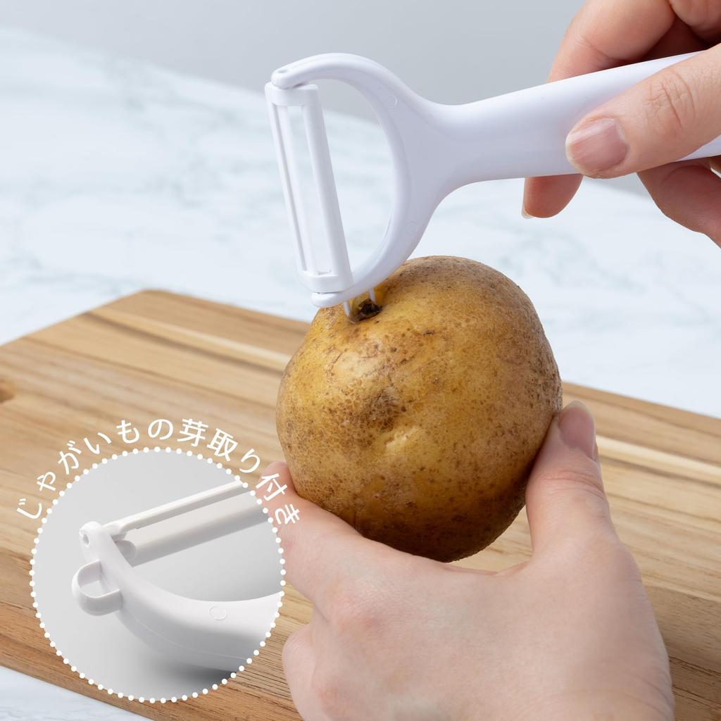 KAI Corporation Ceramic Blade Potato Peeler with Sprout Dishwasher KAI Made In DH8011 Rust-proof Peeler, Remover, Safe, KITCHEN, White, Japan,