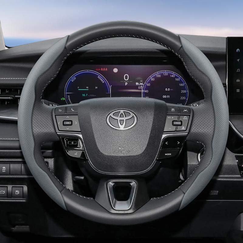 Suitable for Toyota Breathable Hole Leather Steering Wheel Cover Segmented Quick Release Design Non-Slip Durable Chr Yaris Auris Rav4 Corolla Hilu
