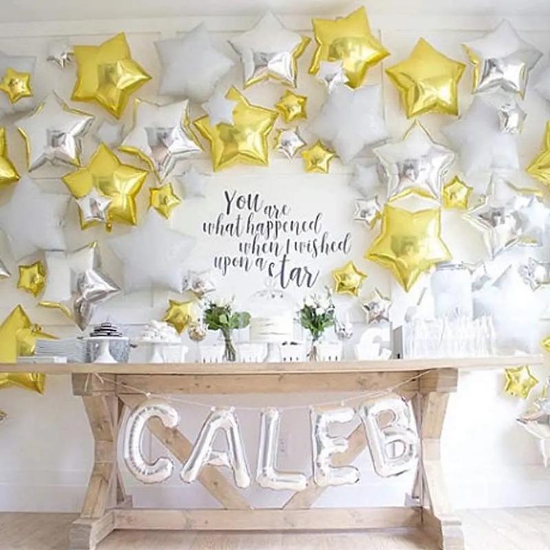 10 buc 18 inch Balon Stea Aurie Neagră Roșie Balon Folie Pentagramă Balon Heliu Decoratiune Petrecere de Crăciun Zi de Naștere Nuntă