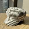 New British retro plaid Hong Kong style octagonal hat children's spring versatile face painter hat fashion cap