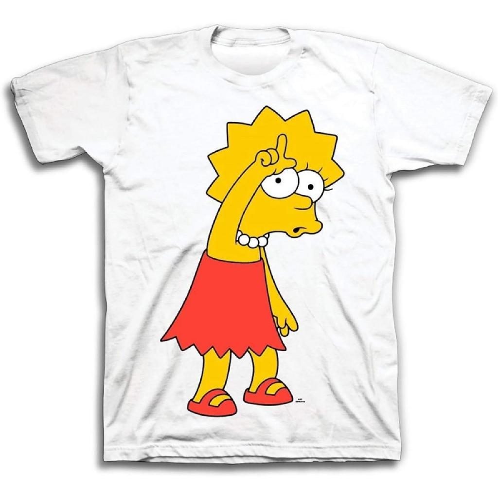 The Simpsons Uomo Lisa Camicia Classica L è per Perdente Maglietta Grafica, Bianca, L